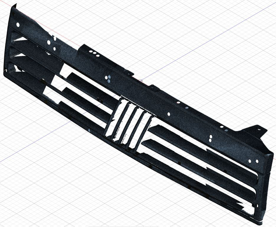 Scandatei Ansicht einer Datei eines Kühlergrills, der mittels 3D-Scan digitalisiert wurde.