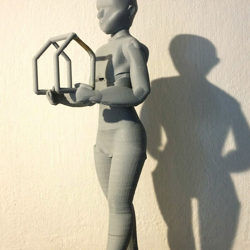 Kunst Skulptur, 3D gedruckt mit metallhaltigem Material